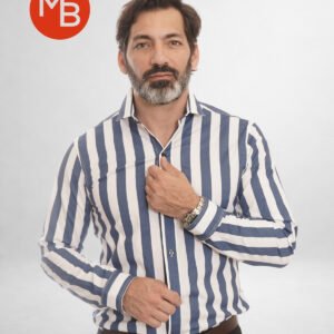 Camisa Entallada Elastizada Raya Ancha