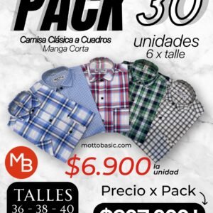 Liquidacion Camisa Cuadro Manga Corta