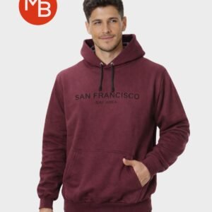 Buzo canguro cardado estampado