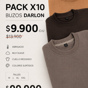 PACK 10 BUZOS DARLON