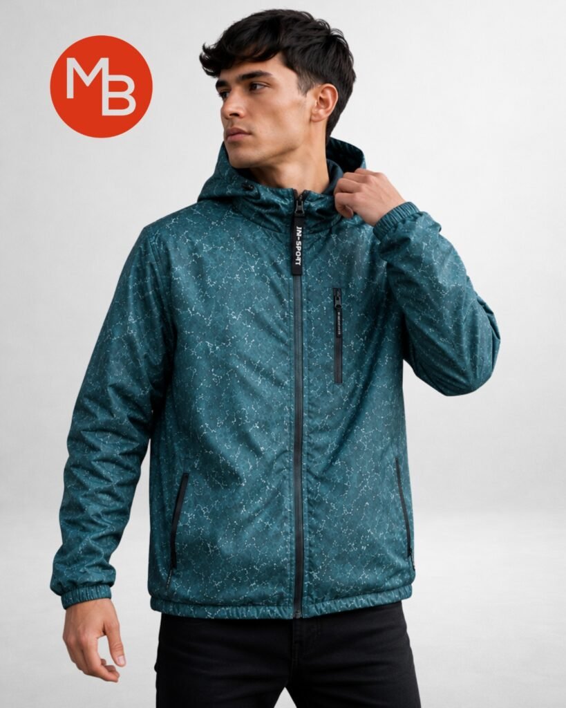 Campera rompeviento termosellado estampado
