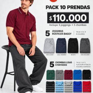 PACK 5 JOGGING BAGGY + 5 CHOMBAS